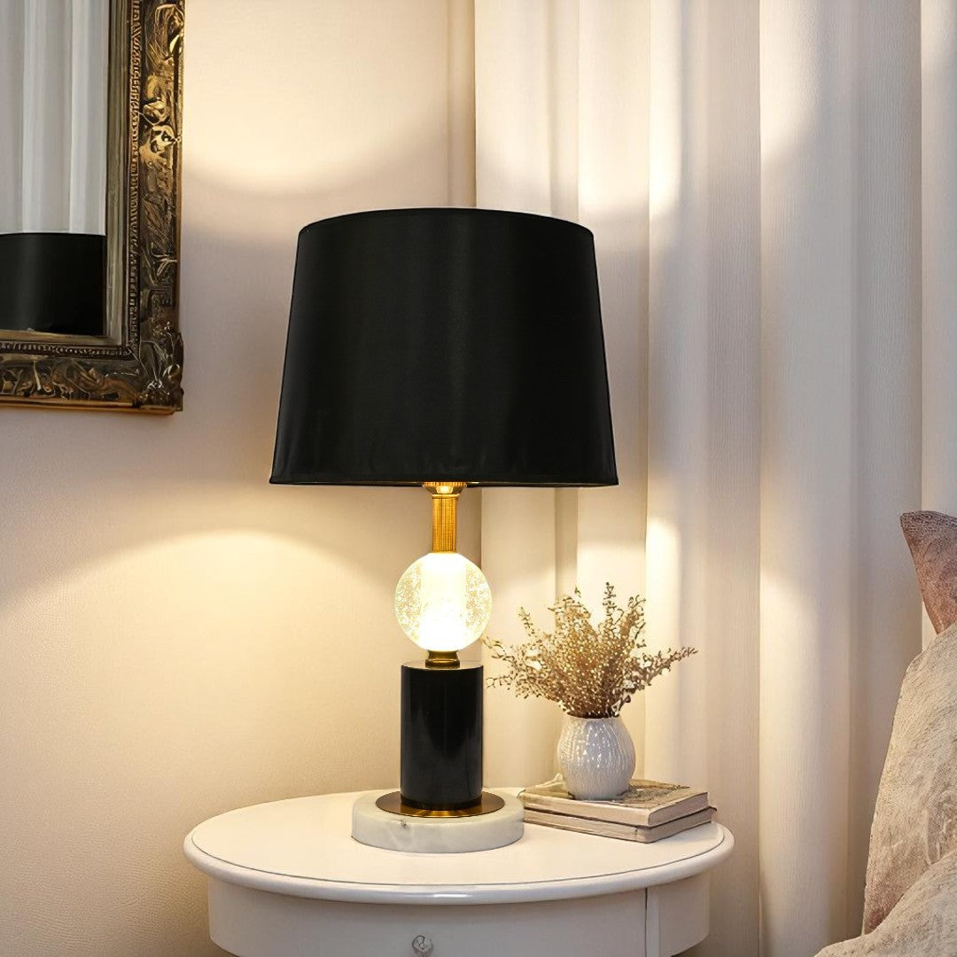 Rhea Luxe Brass And Crystal Side Table Lamp